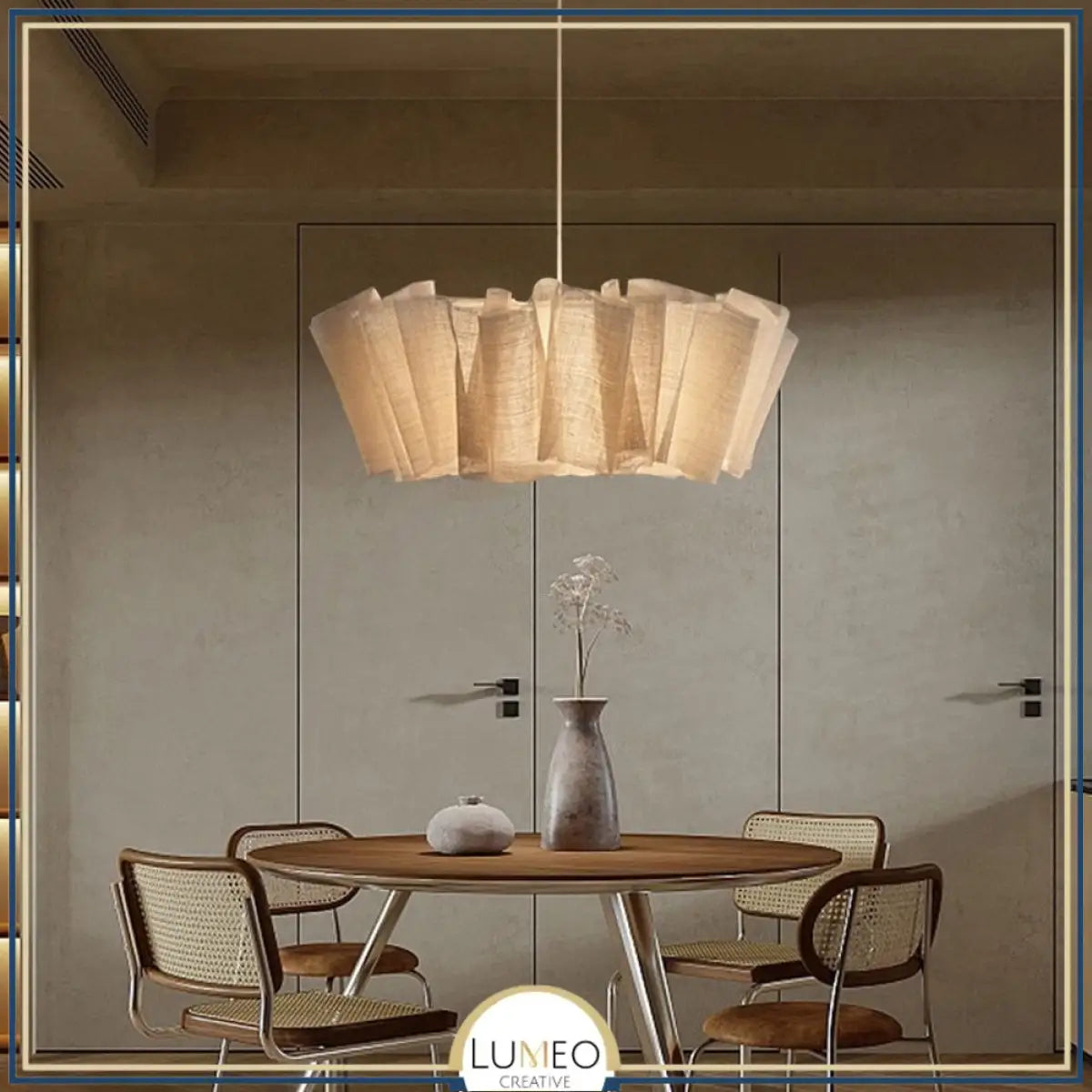 Suspension en tissu plissé bohème | Luminaire doux et poétique