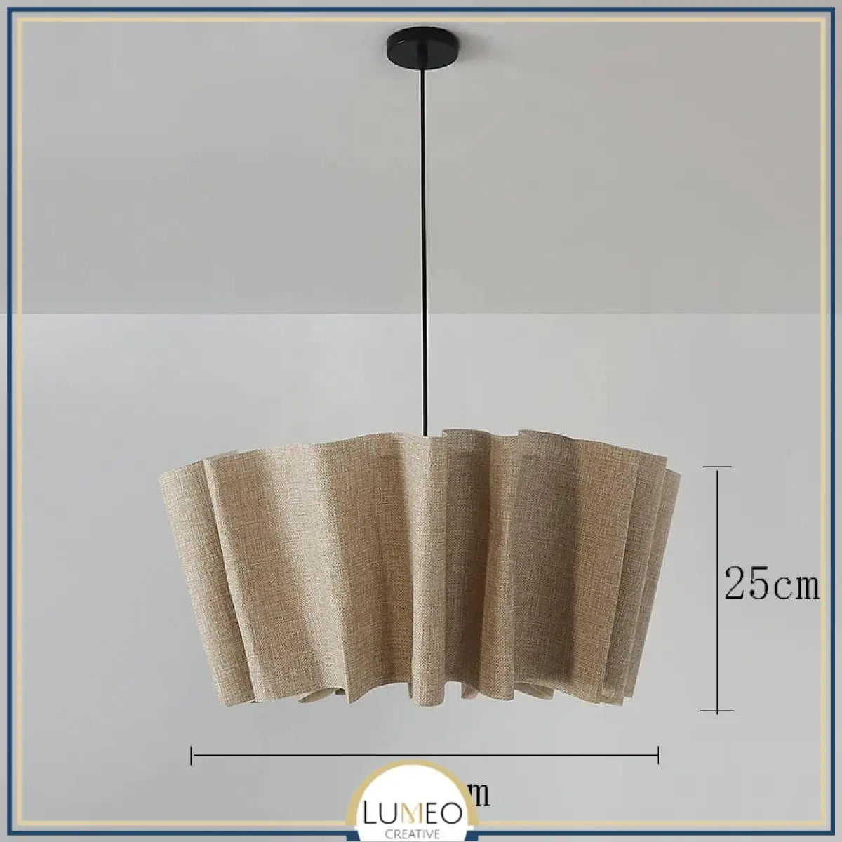 Suspension en tissu plissé bohème | Luminaire doux et poétique Marron clair | 60 cm