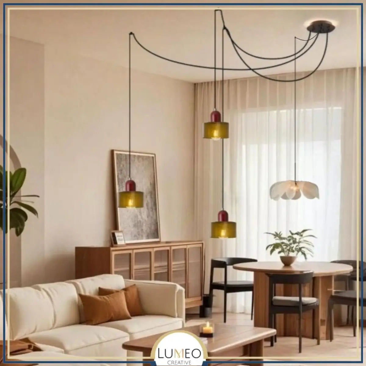 Suspension en verre coloré | Élégance rétro & touche pop