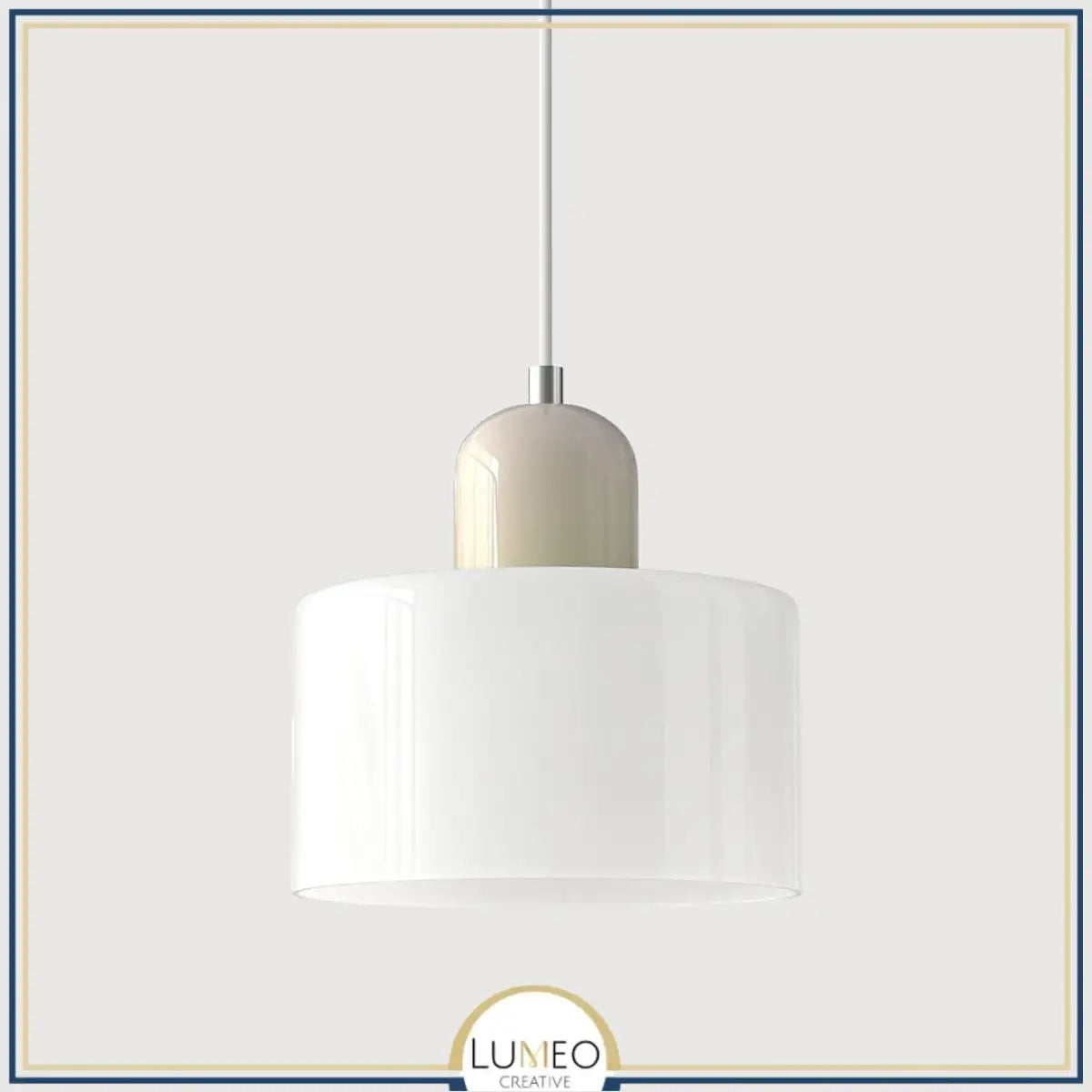 Suspension en verre coloré | Élégance rétro & touche pop Blanc / Blanc