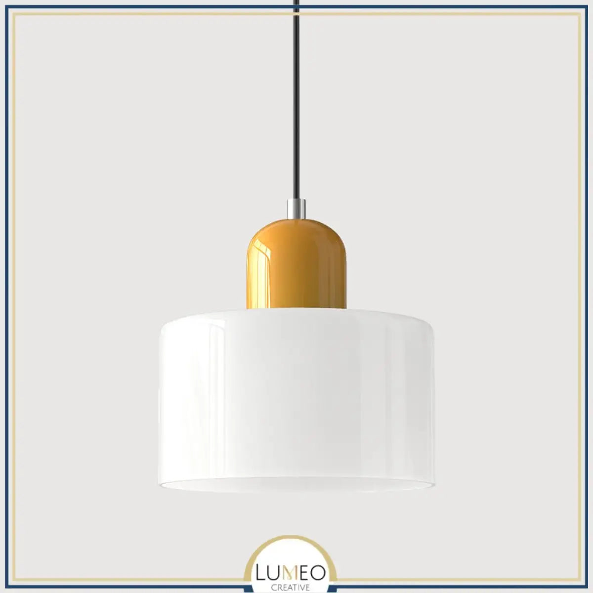 Suspension en verre coloré | Élégance rétro & touche pop Blanc / Jaune