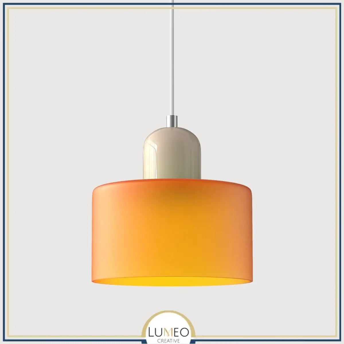 Suspension en verre coloré | Élégance rétro & touche pop Orange / Blanc