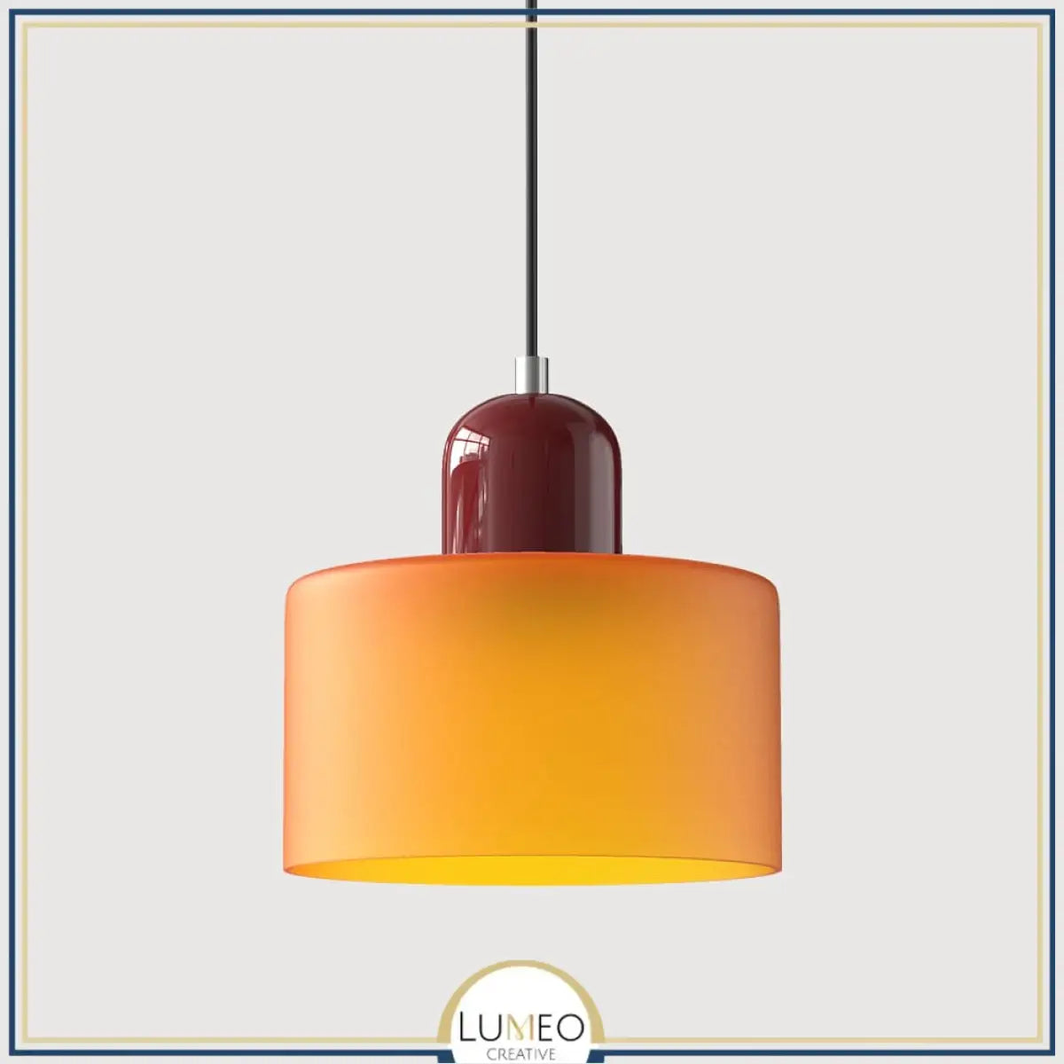 Suspension en verre coloré | Élégance rétro & touche pop Orange / Bordeau