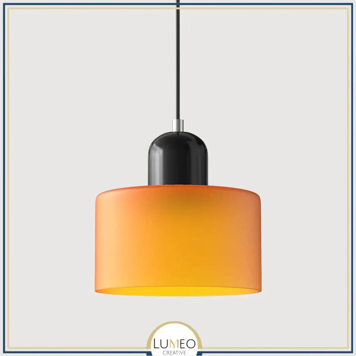 Suspension en verre coloré | Élégance rétro & touche pop Orange / Noir