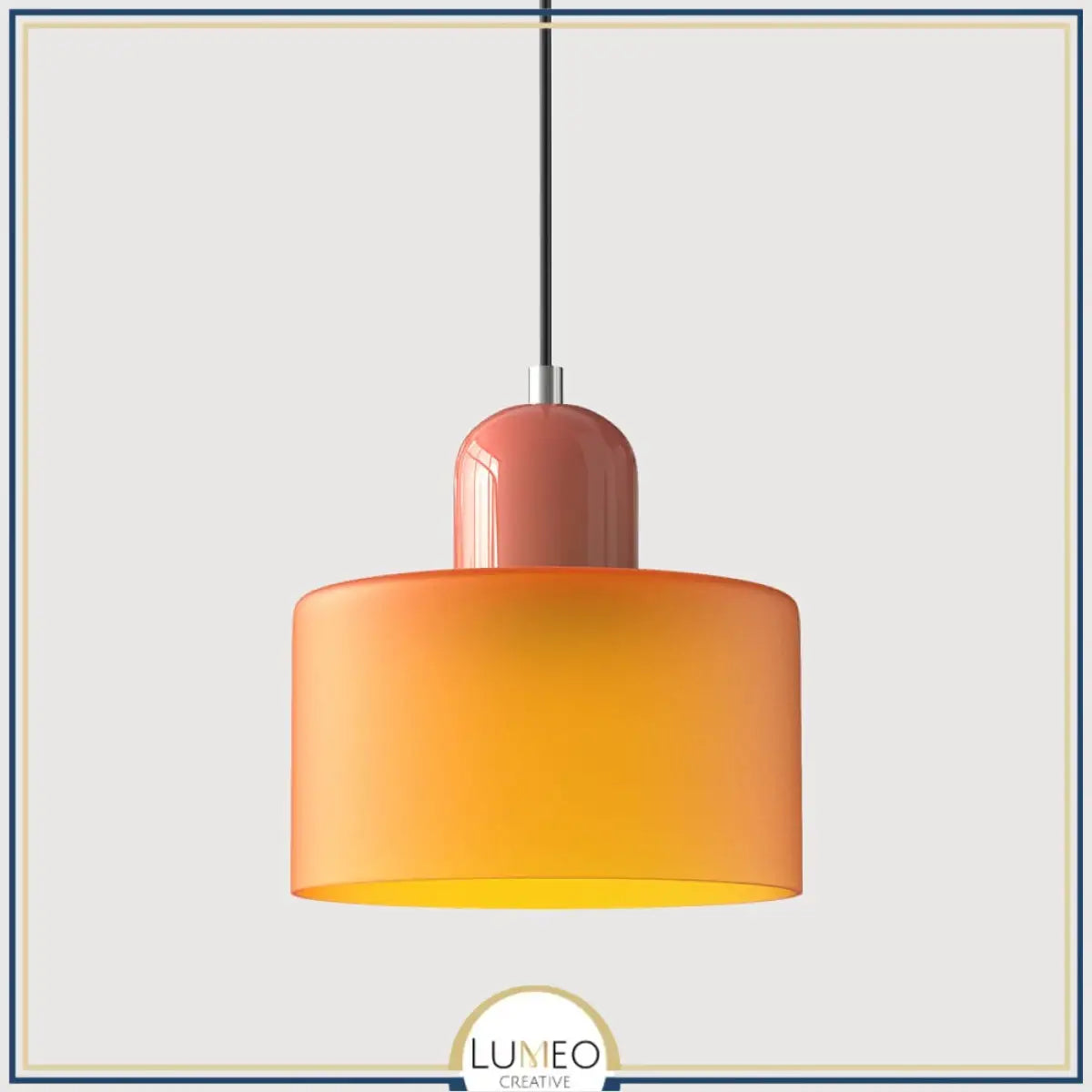 Suspension en verre coloré | Élégance rétro & touche pop Orange / Rose