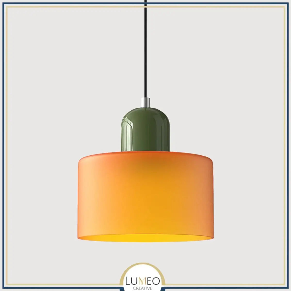 Suspension en verre coloré | Élégance rétro & touche pop Orange / Vert