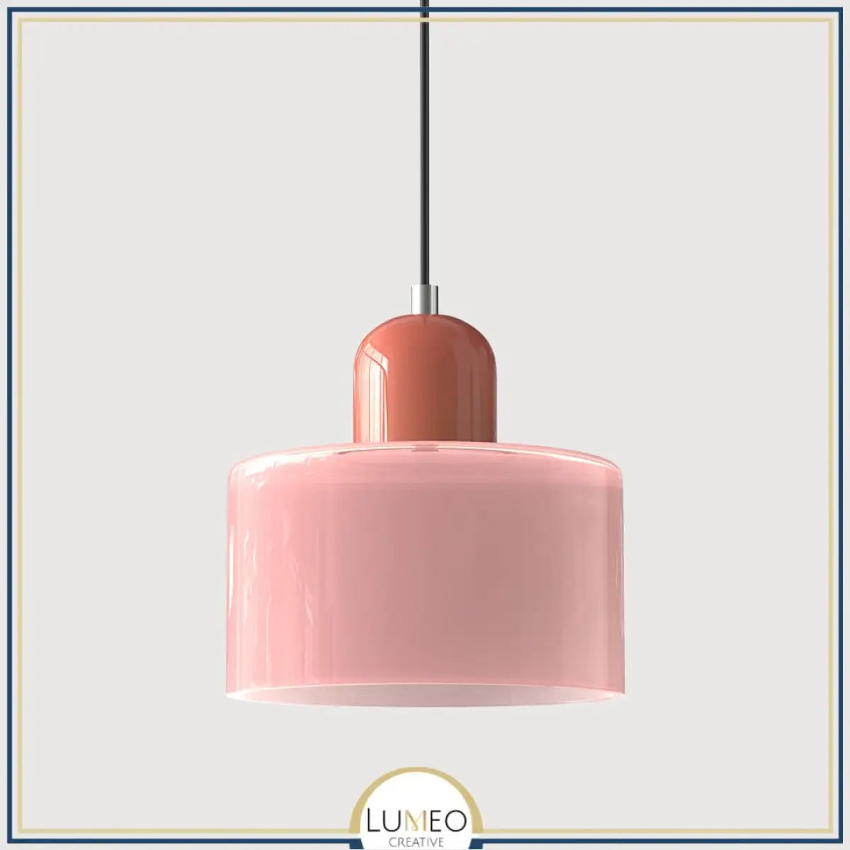 Suspension en verre coloré | Élégance rétro & touche pop Rose / Rose