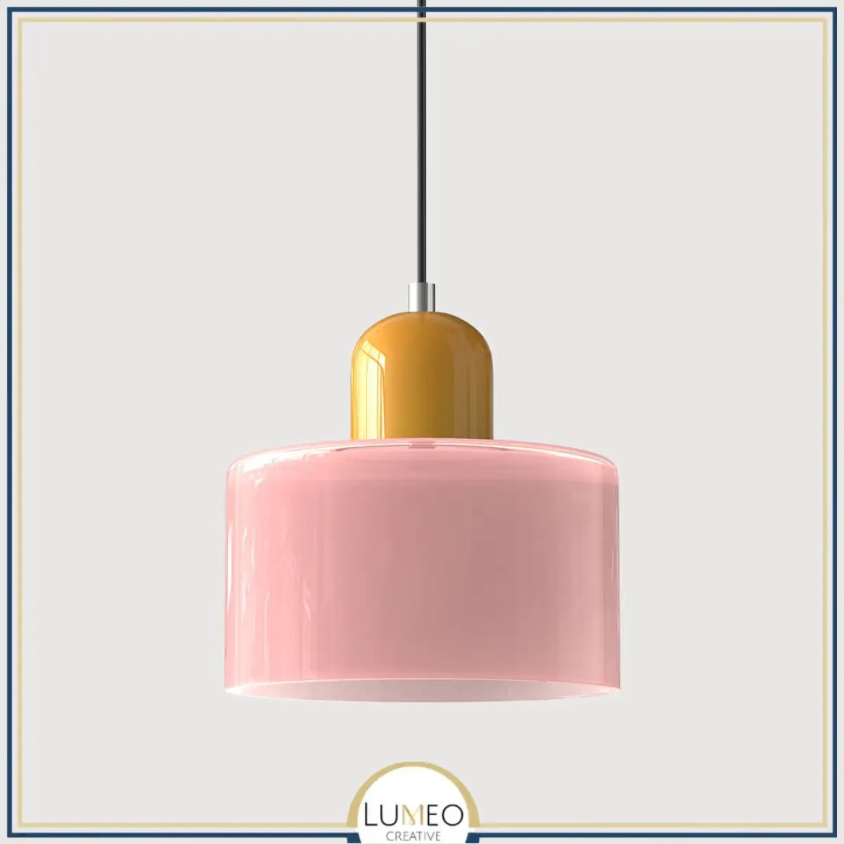 Suspension en verre coloré | Élégance rétro & touche pop Rose / Jaune