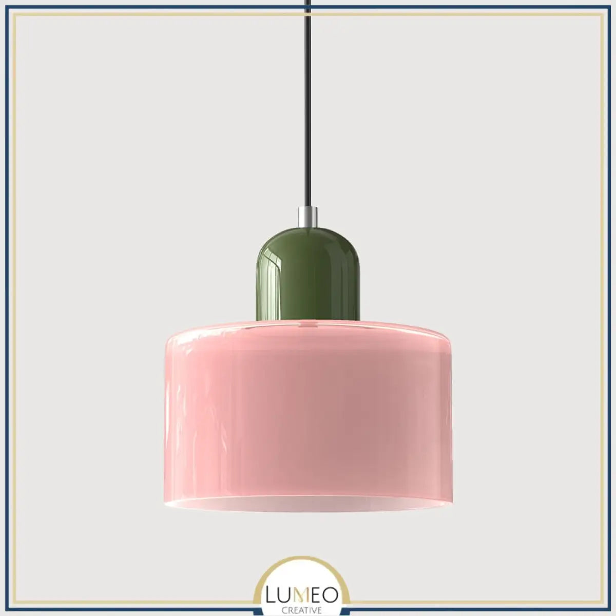 Suspension en verre coloré | Élégance rétro & touche pop Rose / Vert