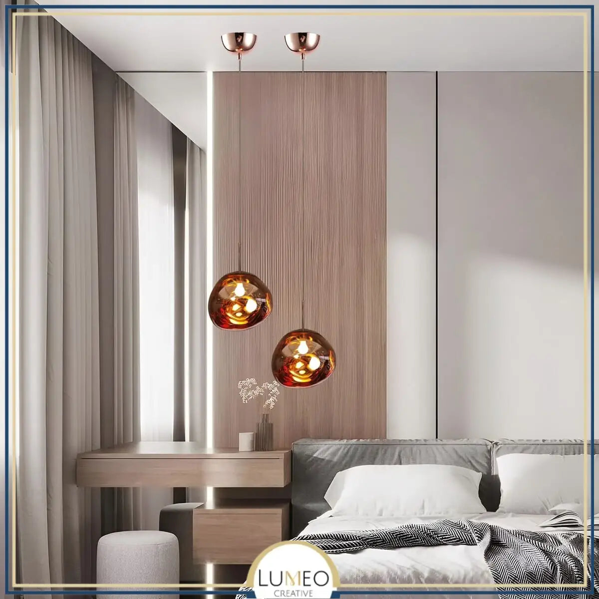 Suspension en verre soufflé style boule de lave | Création modulable