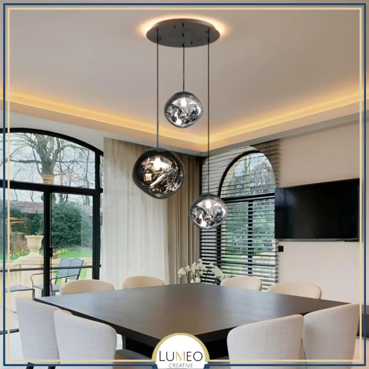 Suspension en verre soufflé style boule de lave | Création modulable