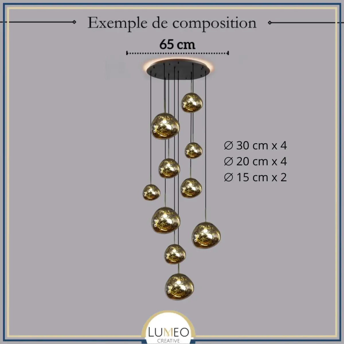 Suspension en verre soufflé style boule de lave | Création modulable