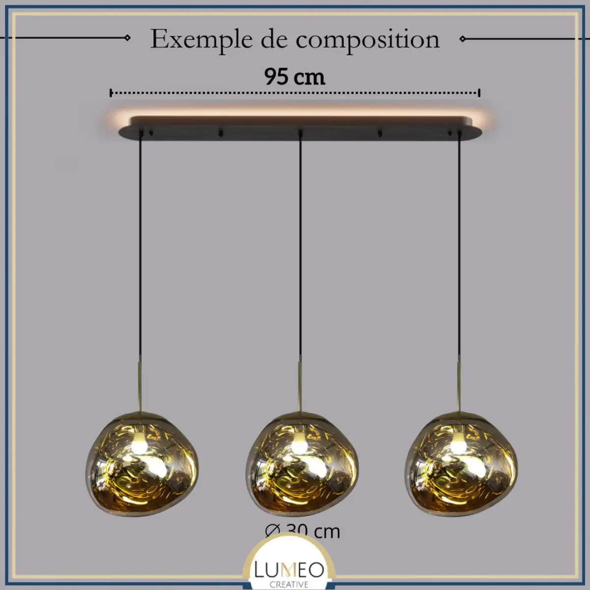 Suspension en verre soufflé style boule de lave | Création modulable
