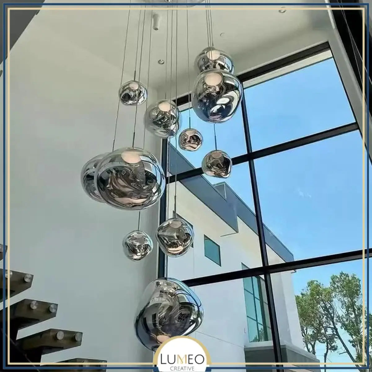 Suspension en verre soufflé style boule de lave | Création modulable