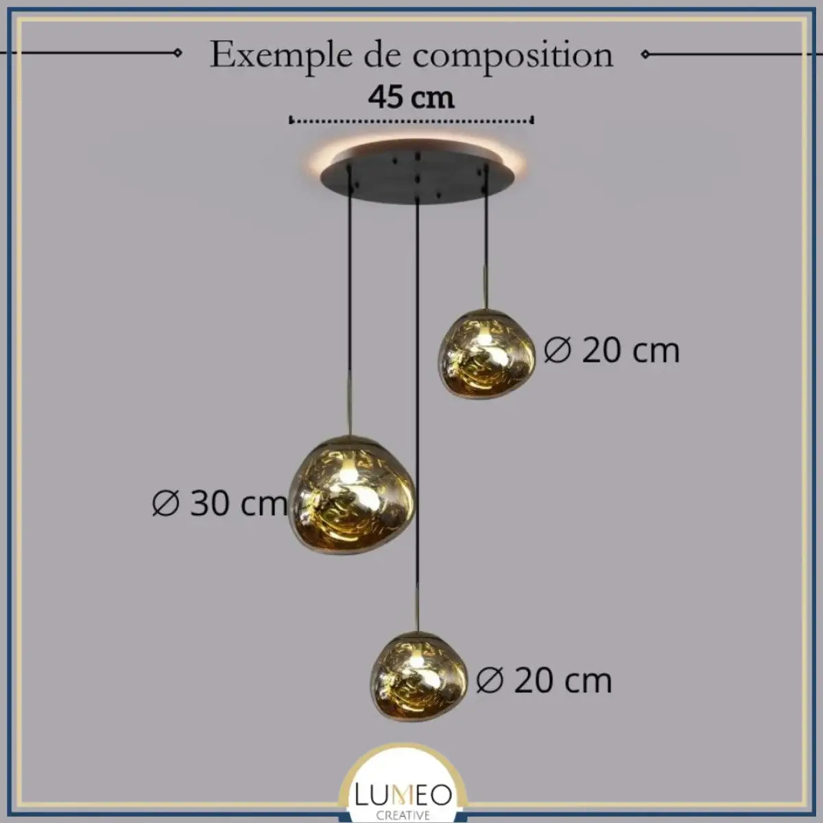 Suspension en verre soufflé style boule de lave | Création modulable