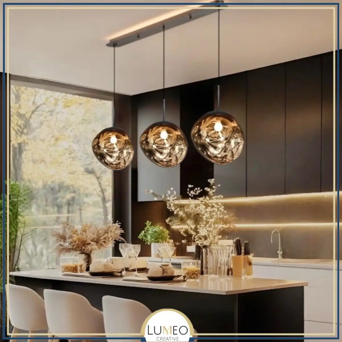 Suspension en verre soufflé style boule de lave | Création modulable