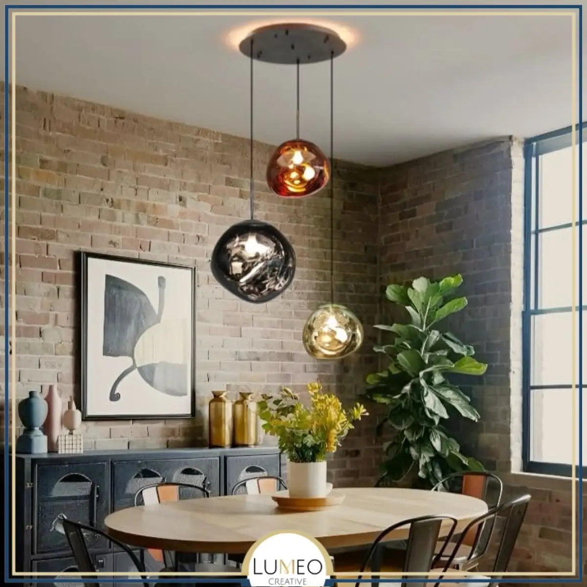 Suspension en verre soufflé style boule de lave | Création modulable