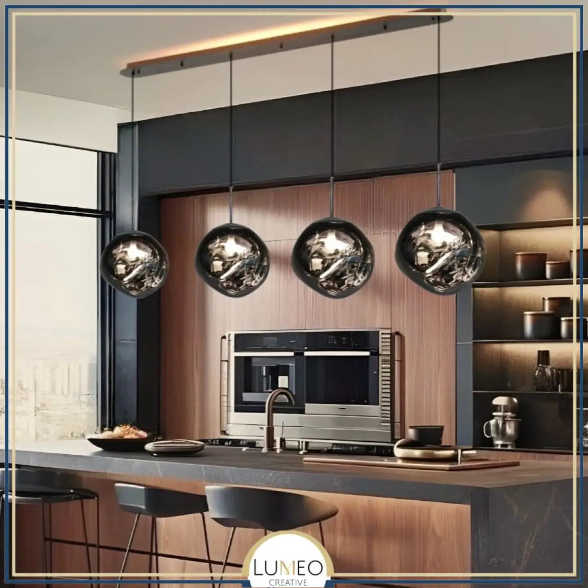 Suspension en verre soufflé style boule de lave | Création modulable