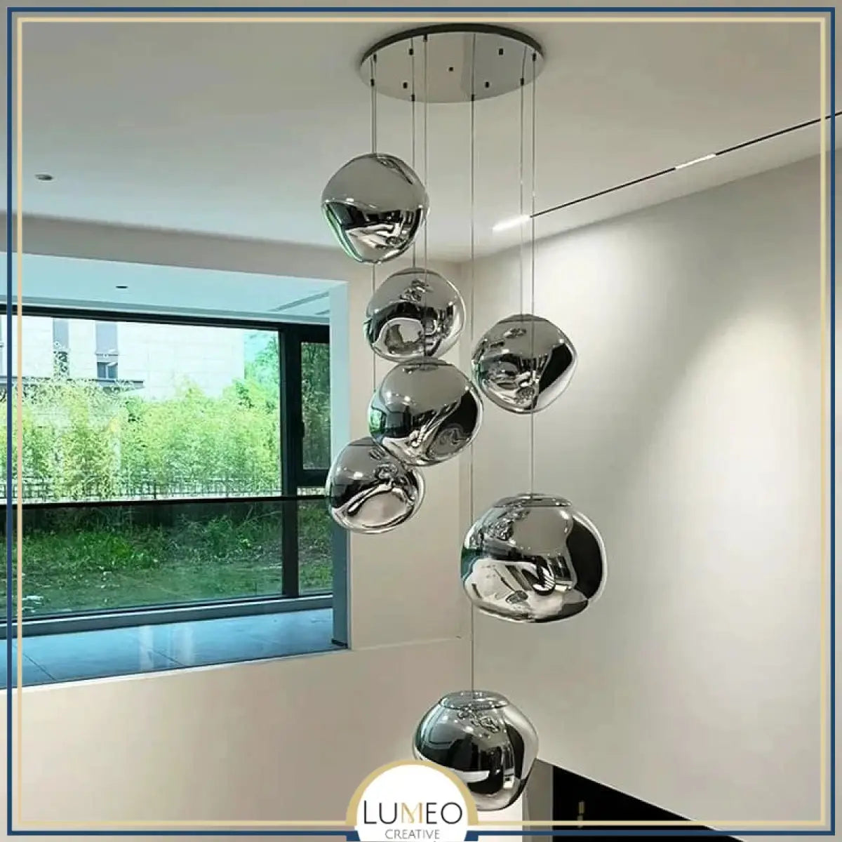 Suspension en verre soufflé style boule de lave | Création modulable