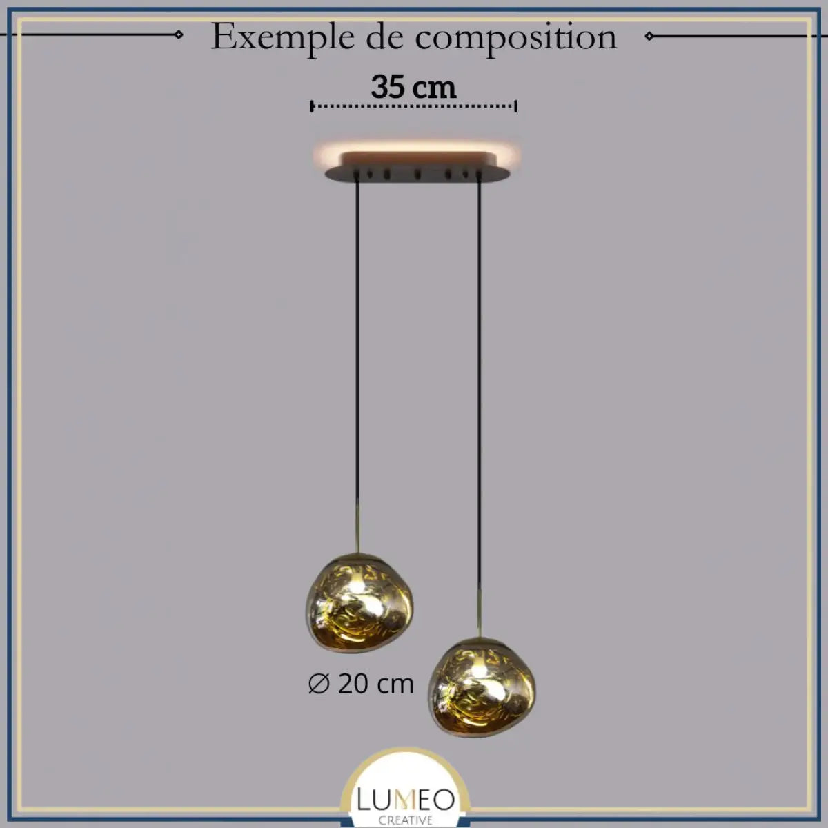 Suspension en verre soufflé style boule de lave | Création modulable