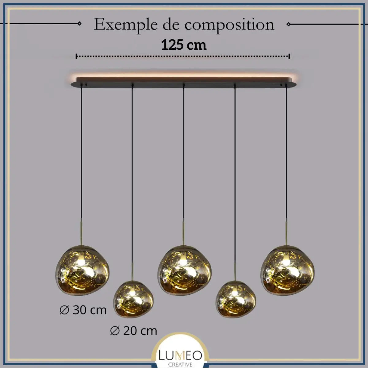Suspension en verre soufflé style boule de lave | Création modulable