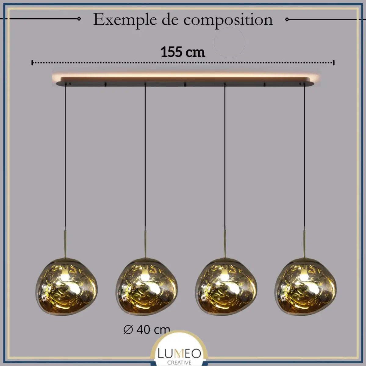 Suspension en verre soufflé style boule de lave | Création modulable