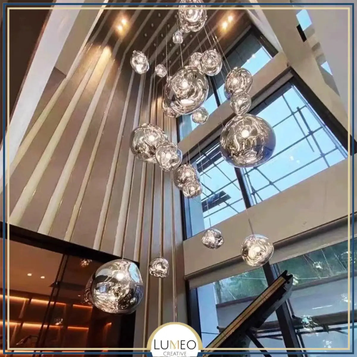 Suspension en verre soufflé style boule de lave | Création modulable