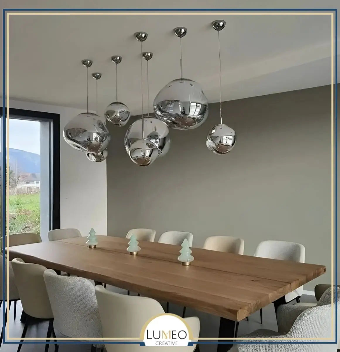 Suspension en verre soufflé style boule de lave | Création modulable