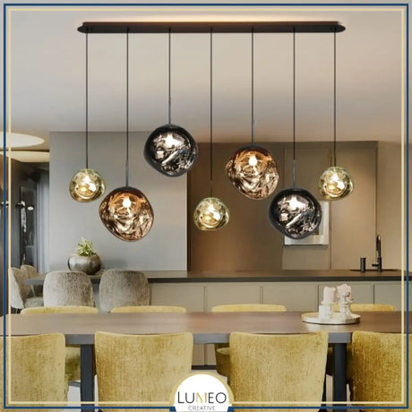 Suspension en verre soufflé style boule de lave | Création modulable