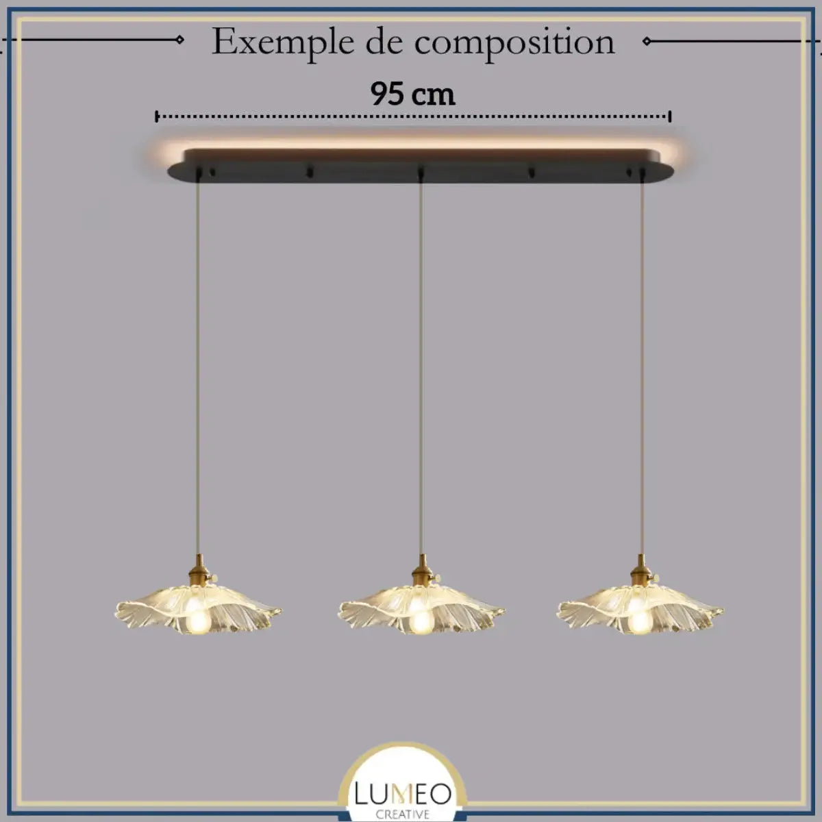 Suspension et plafonnier florale en verre coloré | Luminaire vintage en forme de fleur