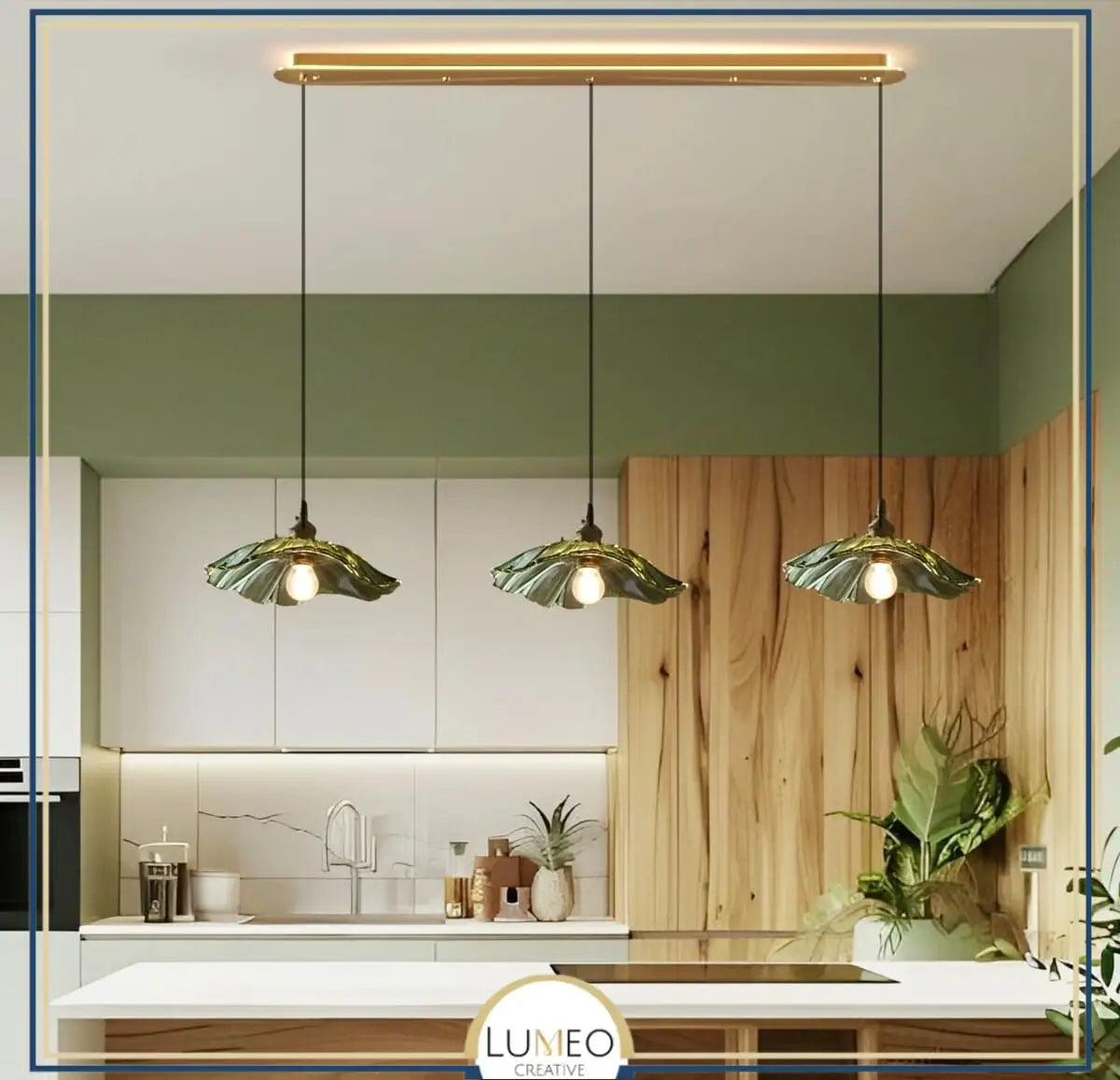 Suspension et plafonnier florale en verre coloré | Luminaire vintage en forme de fleur