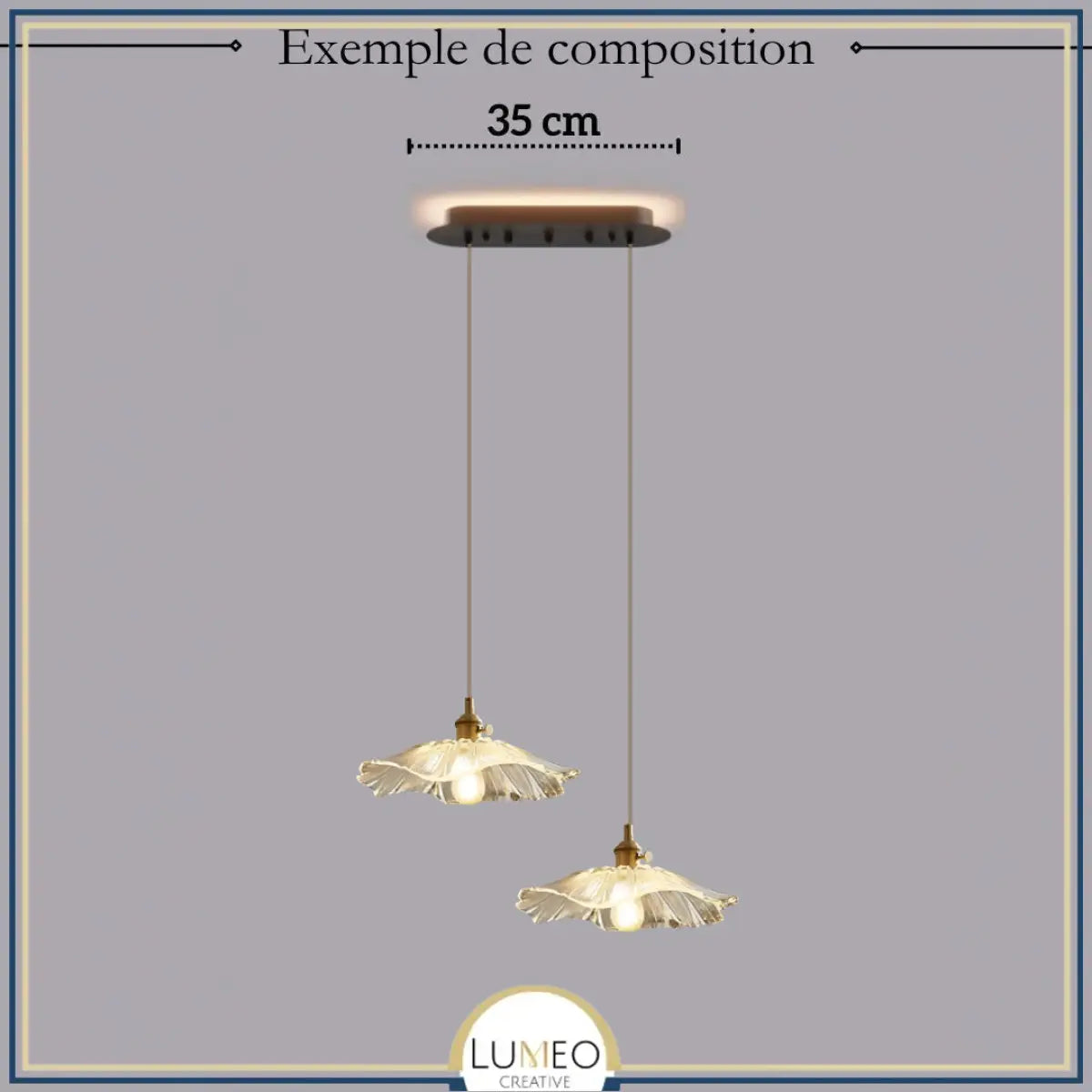 Suspension et plafonnier florale en verre coloré | Luminaire vintage en forme de fleur