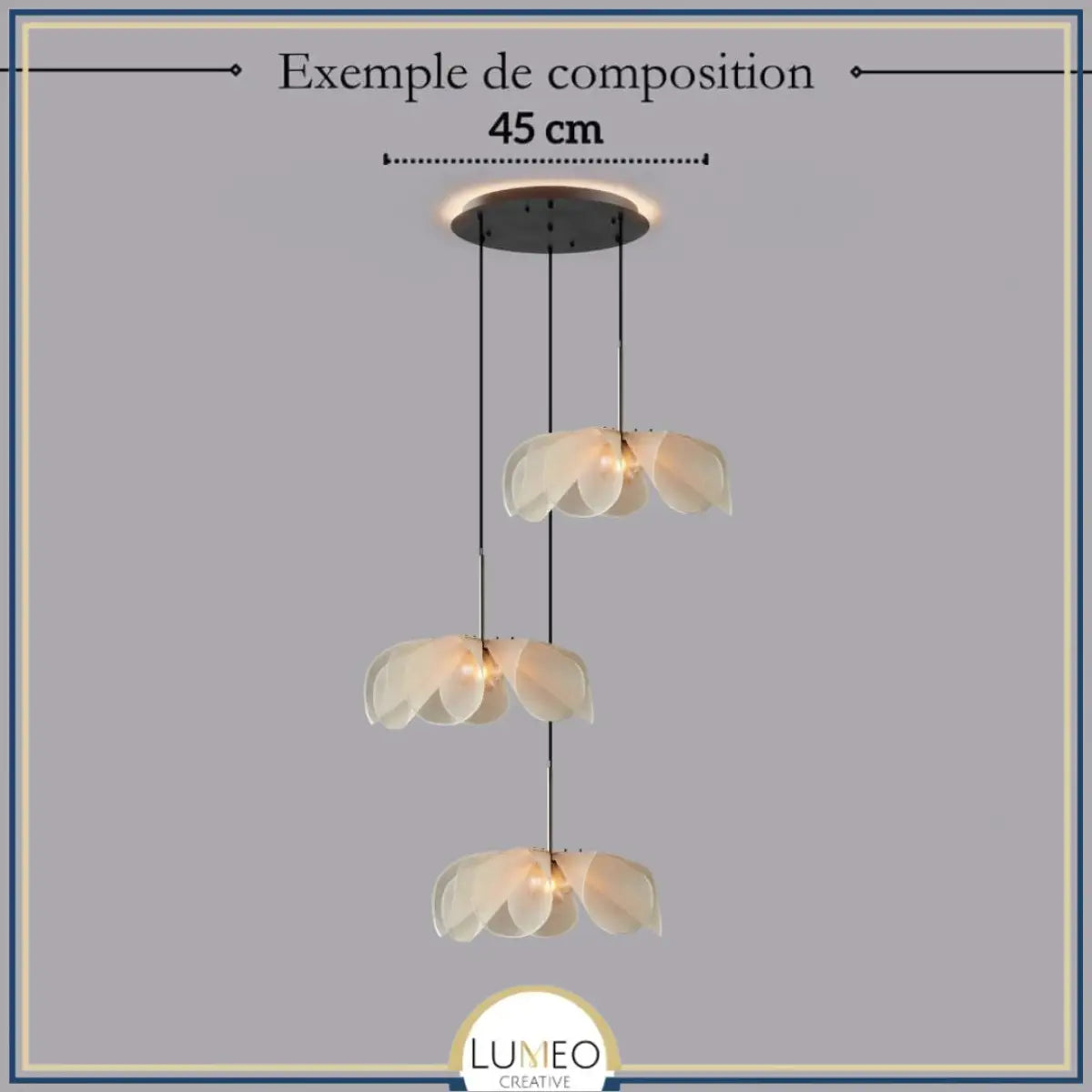 Suspension fleur en tissu au style Japandi