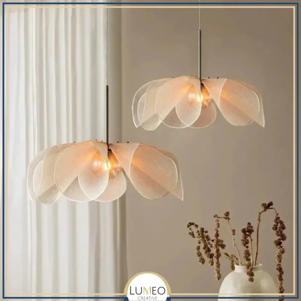 suspension moderne fleur en tissu