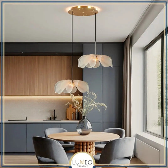 Suspension fleur en tissu au style Japandi , bohème et wabi sabi