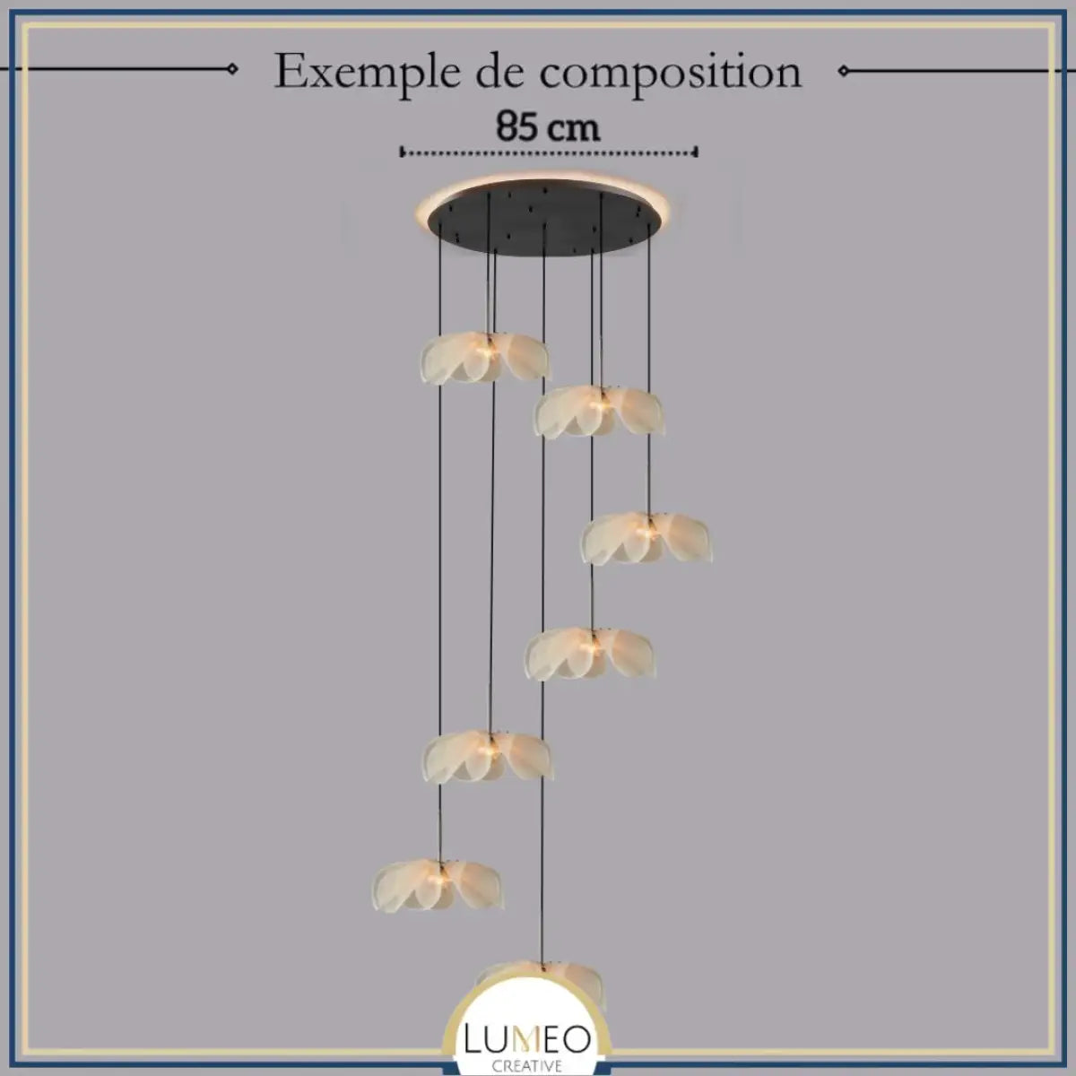 Suspension fleur en tissu au style Japandi