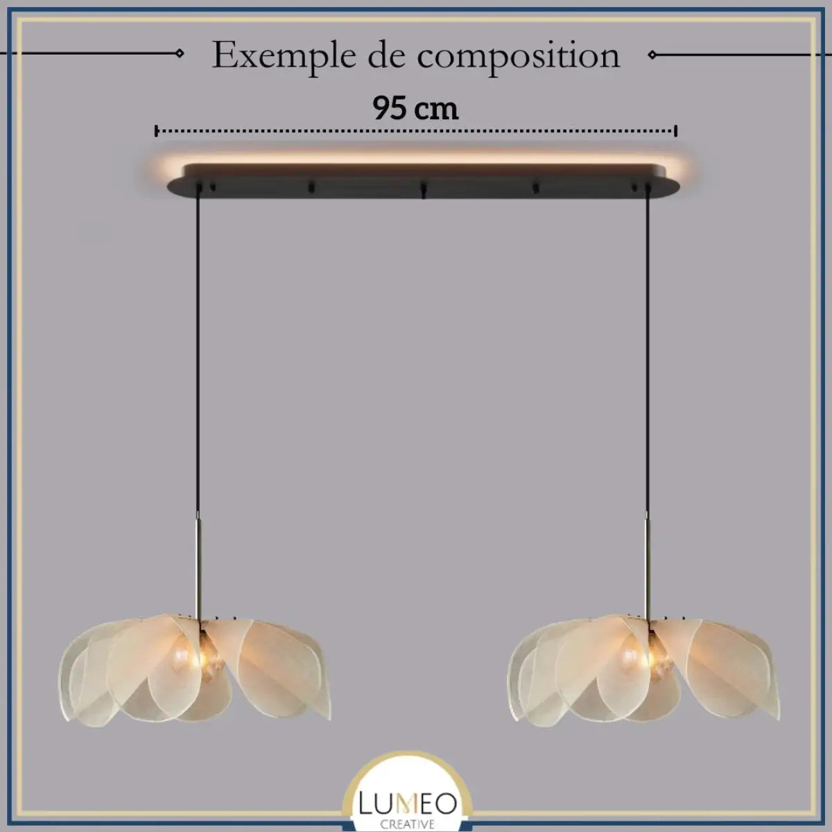 Suspension fleur en tissu sur mesure et personnalisable