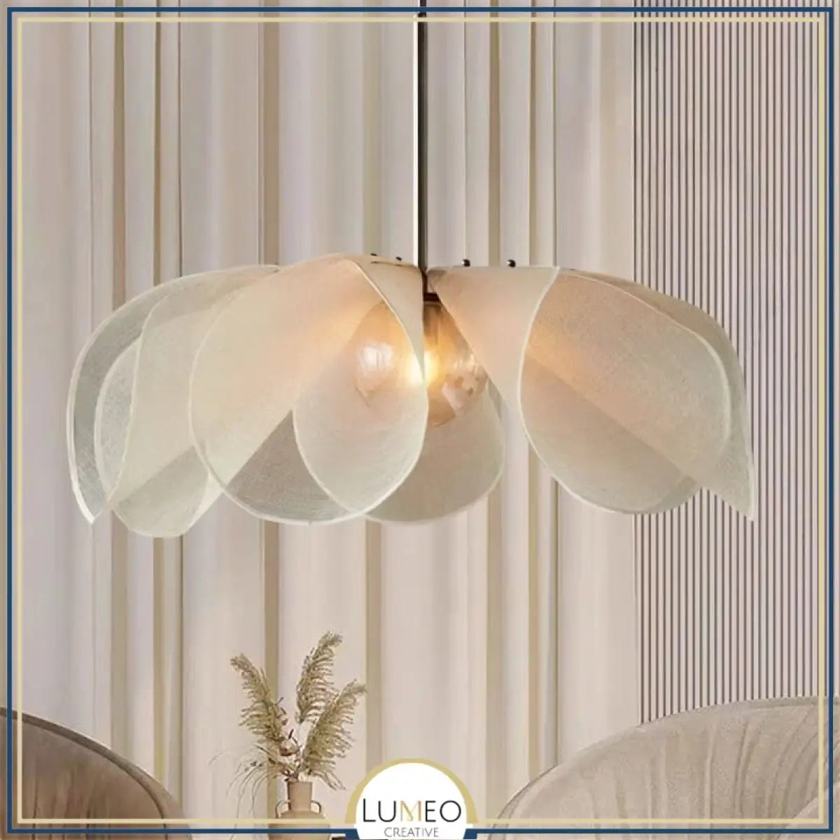 Suspension fleur en tissu au style Japandi