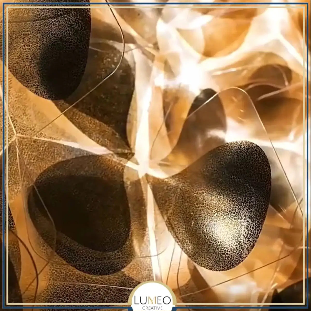 Suspension florale sculpturale noire