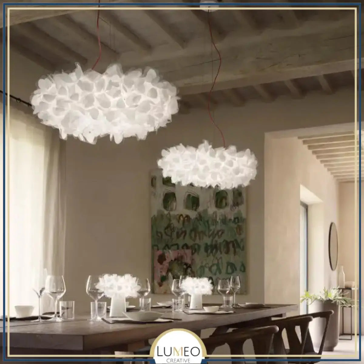 Suspension florale sculpturale noire