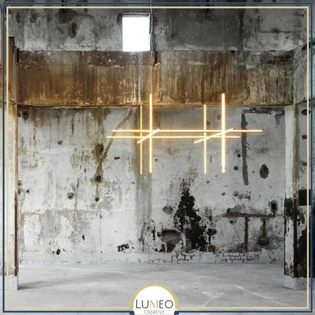 Suspension géométrique LED contemporaine | Tubes personnalisables