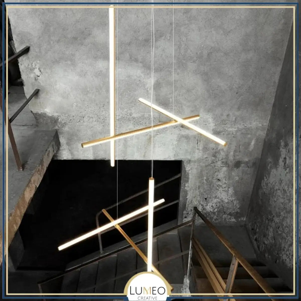 Suspension géométrique LED contemporaine | Tubes personnalisables
