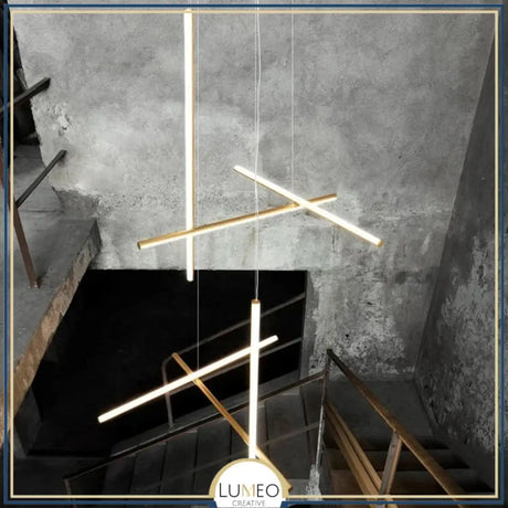 Suspension géométrique LED contemporaine | Tubes personnalisables
