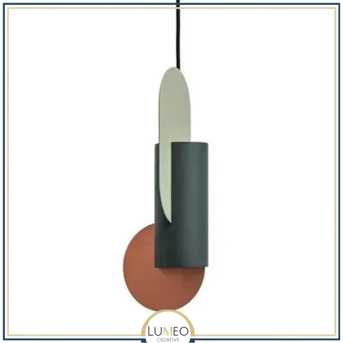 Suspension géométrique tricolore au design sculptural C / Blanc chaud