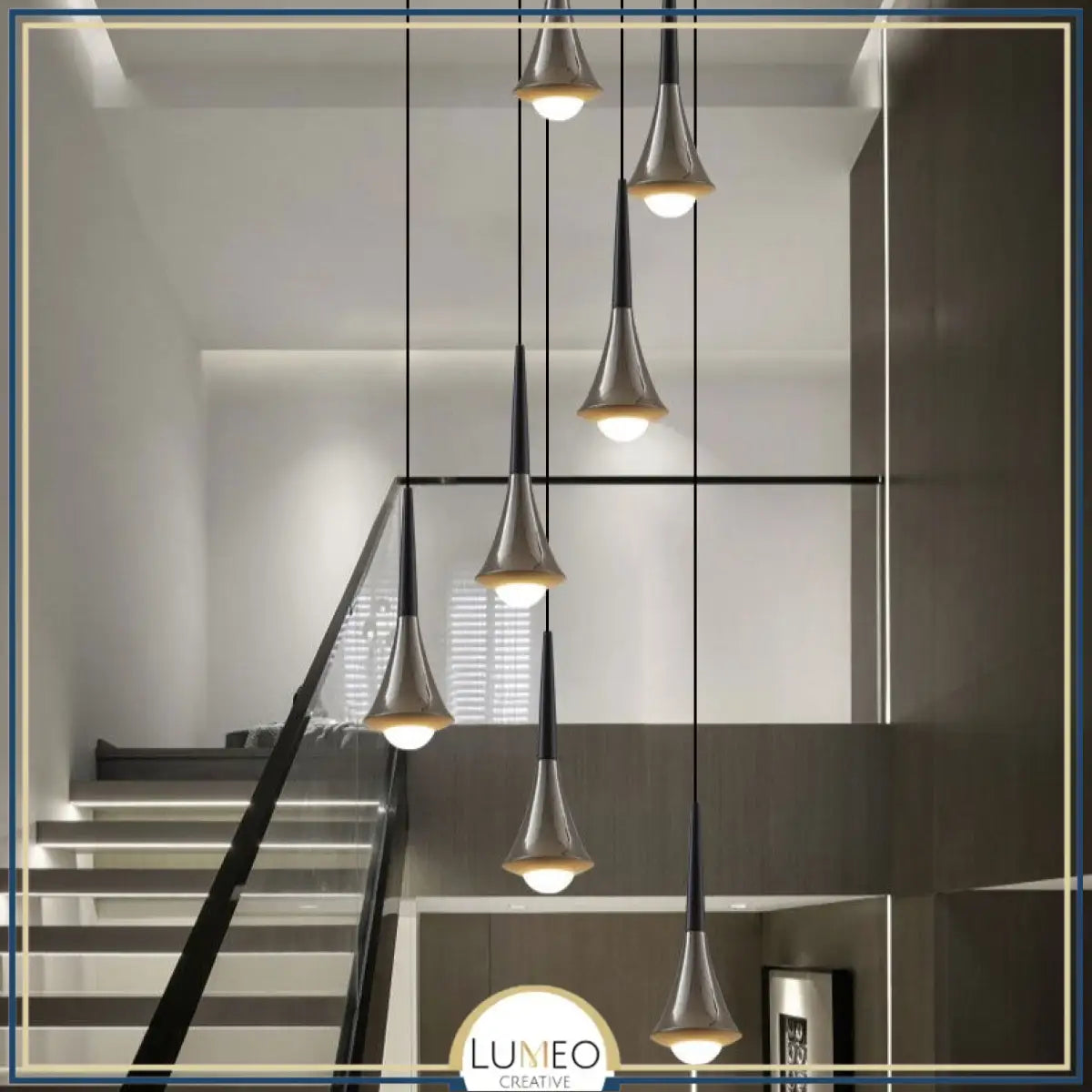 Suspension goutte noire et or | Luminaire suspendu pour éclairage ciblé et élégant