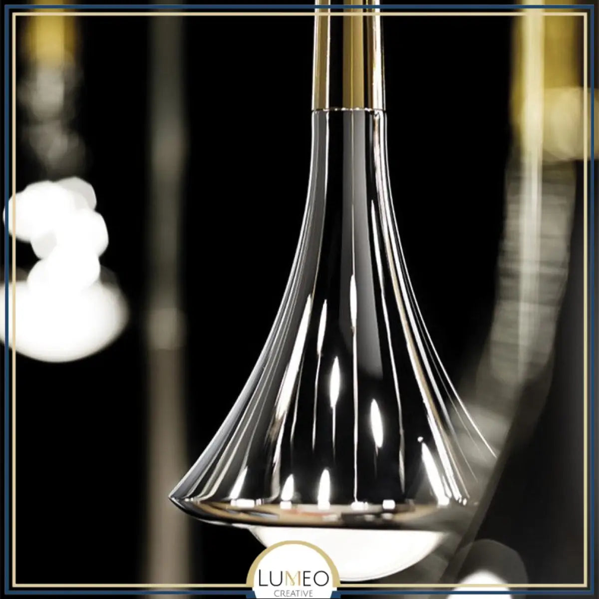 Suspension goutte noire et or | Luminaire suspendu pour éclairage ciblé et élégant