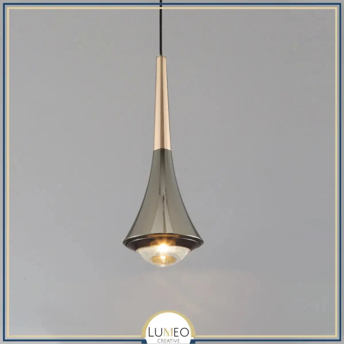 Suspension goutte noire et or | Luminaire suspendu pour éclairage ciblé et élégant Or + Noir / Blanc chaud