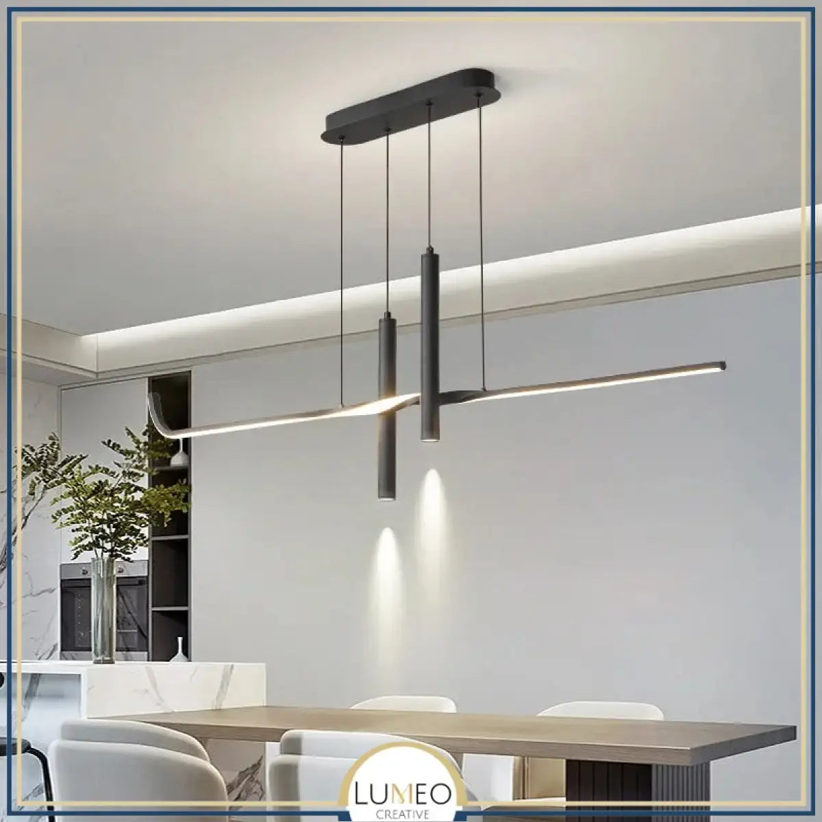Suspension LED design minimaliste | Ligne graphique & éclairage ciblé