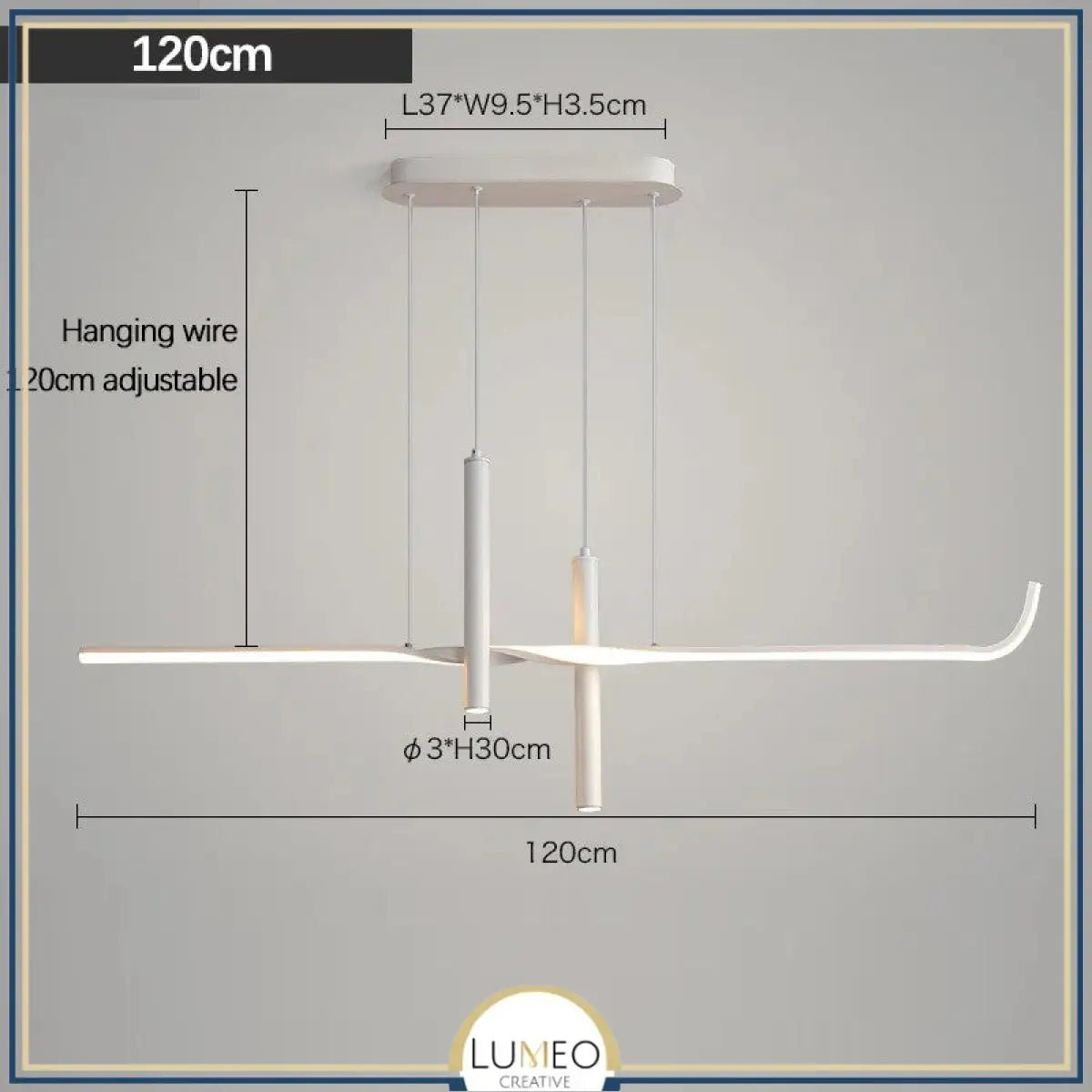 Suspension LED design minimaliste | Ligne graphique & éclairage ciblé Blanc / Blanc neutre / 120 cm