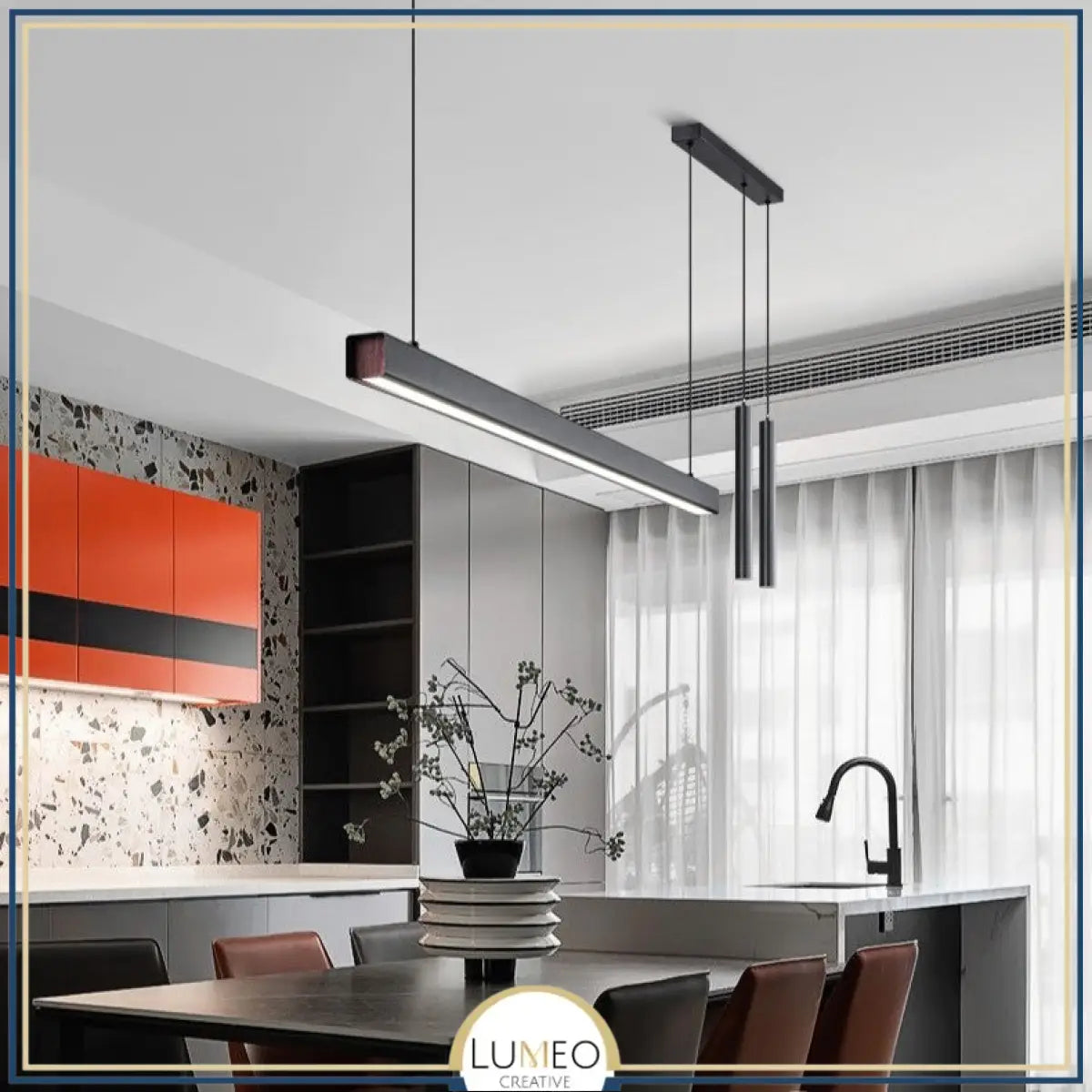 Suspension linéaire LED minimaliste | Ligne pure et éclairage structuré